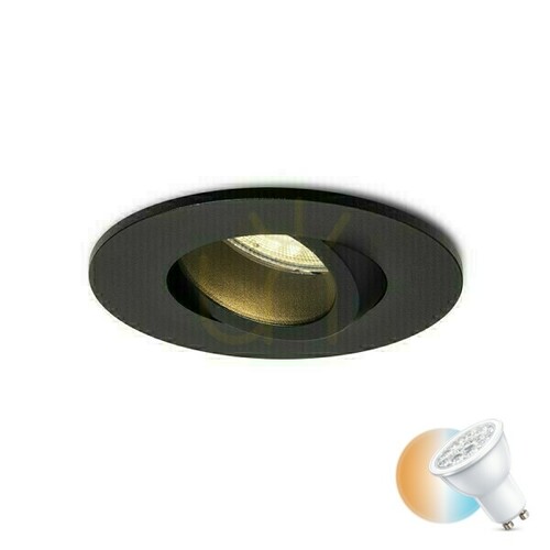 Check Galo R Recessed Ceiling Lens Black 230 V Led Gu10 9 W Ip65