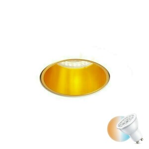 Daytona Recessed Luminaire Fixed Gypsum/Brass Brushed 230 V Led Gu10 8 Watt. small 0