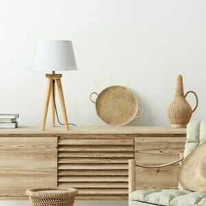 Basco Lampshade Accessory Table Stand Bamboo 230 V Led E27 15 W. small 1