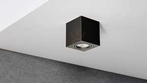 Surface-mounted luminaire NORD square black small 2