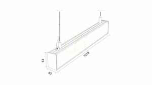 LUMINES Claro silver anode luminaire. 4000K 120cm small 1