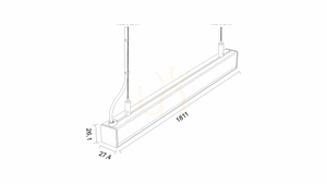 LUMINES Dileda silver anode luminaire. 4000K 180cm small 1