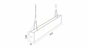 LUMINES DULIO linear LED luminaire 180 cm 116.5W 4000K silver anodised small 1