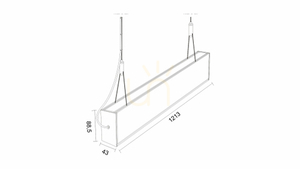 LUMINES Dulio luminaire white lacquer. 4000K 120cm small 1