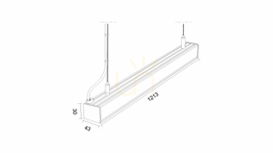 LUMINES Iledo luminaire white lacquer. 4000K 120cm small 1