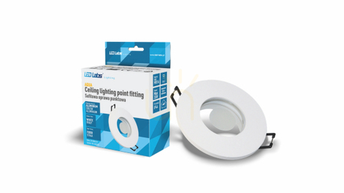 Check Aqua luminaire cast round fixed white