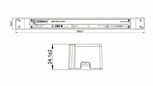 CobaltElectro PLV 24V 200W IP20 B LED Power Supply. small 1
