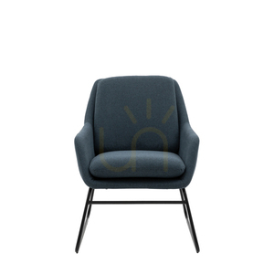 Chair Gallery Direct Funton Midnight Blue Upholstered Accent Chair Iron Legs small 0