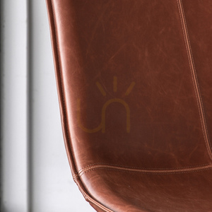Lounge Chair Gallery Direct Hawking Brown Faux Leather Black Metal Frame small 2