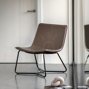 Gallery Direct Hawking Ember Faux Leather Lounge Chair with Black Metal Frame small 1