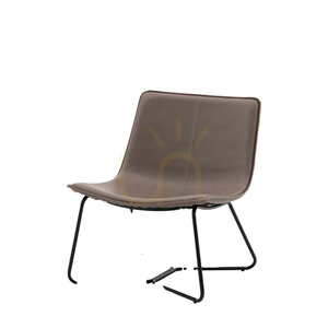 Gallery Direct Hawking Ember Faux Leather Lounge Chair with Black Metal Frame small 4