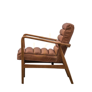 Datsun vintage brown leather armchair 70 × 76 × 80 cm – Gallery Direct small 4