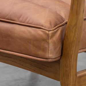 Datsun vintage brown leather armchair 70 × 76 × 80 cm – Gallery Direct small 5