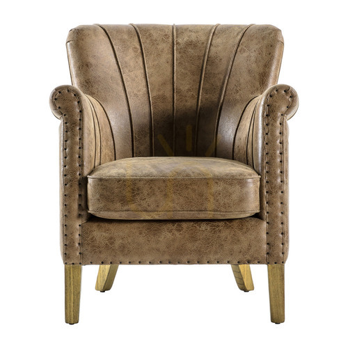 Check Gallery Direct Hickman Brown Leather Armchair