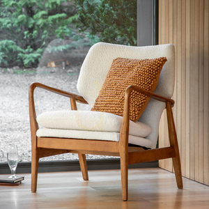 Gallery Direct Jensen Cream Armchair with Wooden Frame 73 × 71 × 85 cm small 2