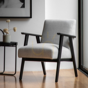 Gallery Direct Neyland Stone Armchair with Black Frame 61 × 73 × 80.5 cm small 1