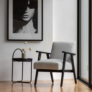 Gallery Direct Neyland Stone Armchair with Black Frame 61 × 73 × 80.5 cm small 2
