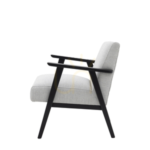 Gallery Direct Neyland Stone Armchair with Black Frame 61 × 73 × 80.5 cm small 5