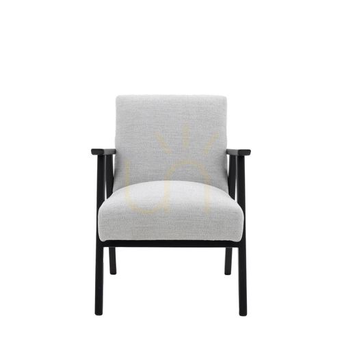 Check Gallery Direct Neyland Stone Armchair with Black Frame 61 × 73 × 80.5 cm