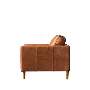 Gallery Direct Osborne Brown Leather Armchair 80 × 89.5 × 78.5 cm small 3
