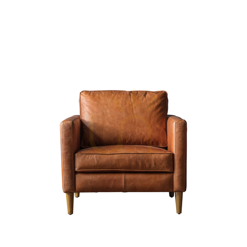 Check Gallery Direct Osborne Brown Leather Armchair 80 × 89.5 × 78.5 cm