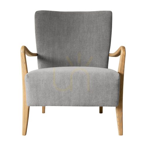 Check Gallery Direct Chedworth Charcoal Oak and Fabric Armchair 66 × 75 × 80 cm