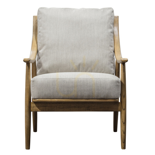 Check Gallery Direct Reliant Armchair in Natural Linen and Ash 630 × 815 × 900 mm