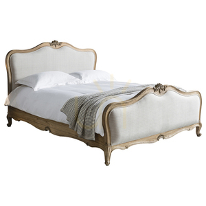 Chic 5' Weathered Linen Upholstered Bed in Mindy Ash – Gallery Direct small 0