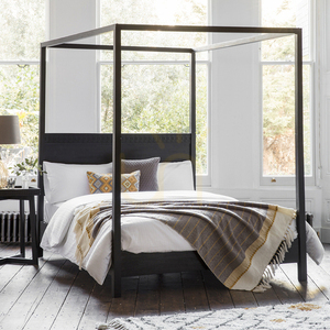 4 Poster King Size Bed Gallery Direct Boho Boutique Black Mango Wood small 2