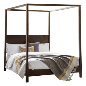 Gallery Direct Boho Retreat Brown Four-Poster Bed 160 × 200 cm small 0