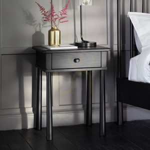 Bedside Table Gallery Direct Wycombe Black Oak 1 Drawer 50x40x63.5 cm small 1