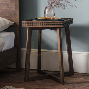 Gallery Direct Boho Retreat Brown Bedside Table, 46 × 46 × 66.5 cm small 1