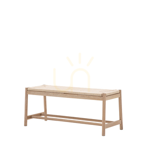 Eton Oak and Woven Rope Bench 110 × 43.5 × 45 cm Gallery Direct small 4