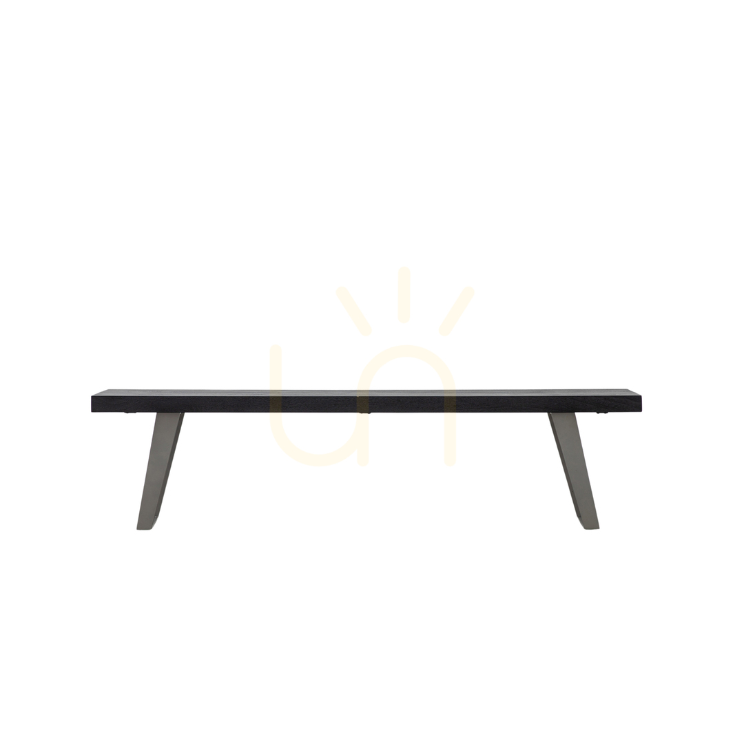Check Dining Bench Gallery Direct Newington Black Acacia Wood Iron 140 cm Dining Bench Gallery Direct Newington Black Acacia Wood Iron 140 cm