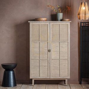 Wardrobe Gallery Direct Kyoto 2 Door Natural Rattan Cane Mindi 107x37x160 cm small 1