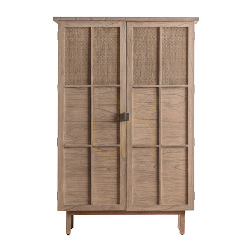 Check Wardrobe Gallery Direct Kyoto 2 Door Natural Rattan Cane Mindi 107x37x160 cm