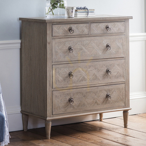 Chest of 5 Drawers Gallery Direct Mustique Natural Mindy Ash 90x45x102cm 1 Chest of 5 Drawers Gallery Direct Mustique Natural Mindy Ash 90x45x102cm small 1