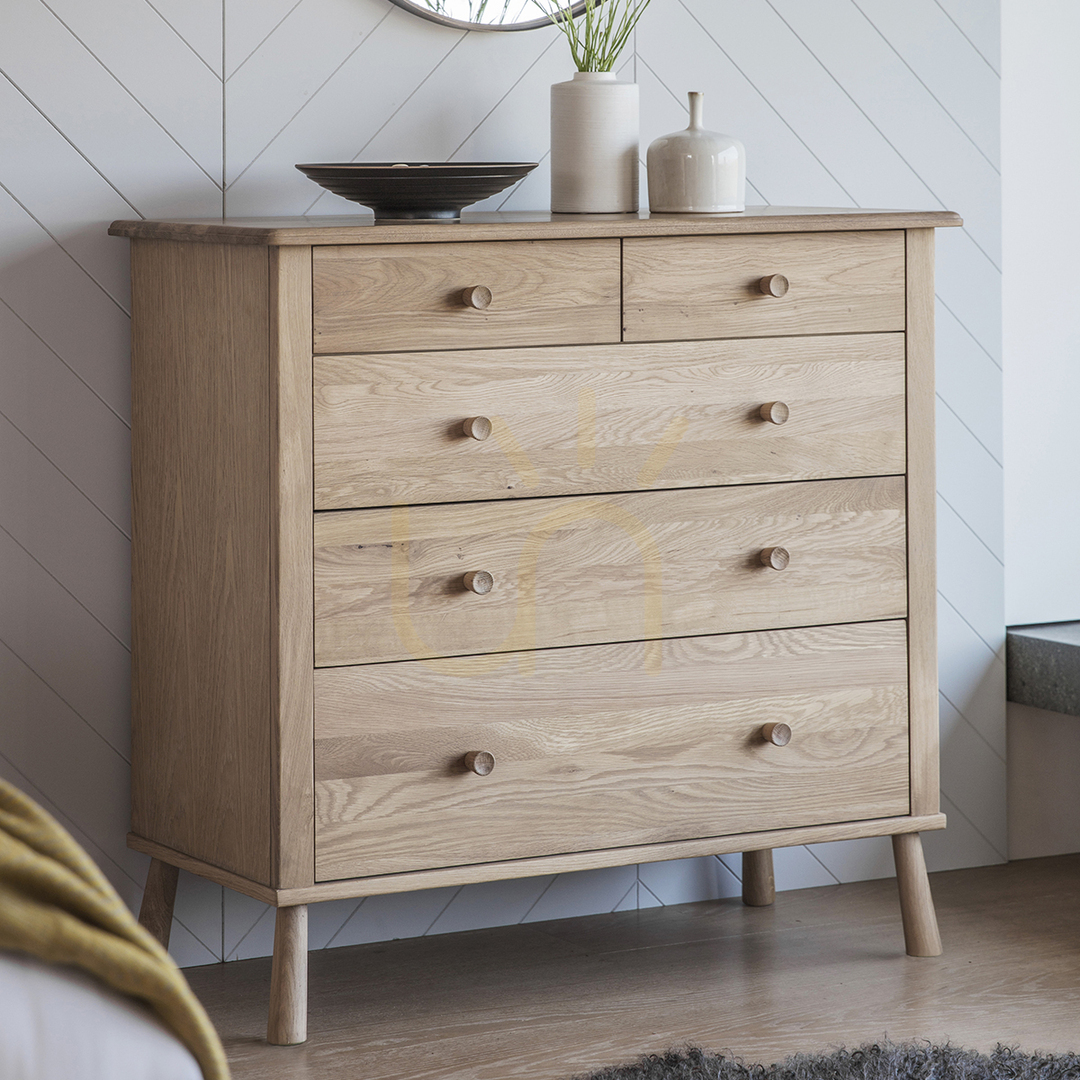 View Chest of Drawers Gallery Direct Wycombe Oak 5 Drawer 98cm 5055999238724 Chest of Drawers Gallery Direct Wycombe Oak 5 Drawer 98cm 5055999238724