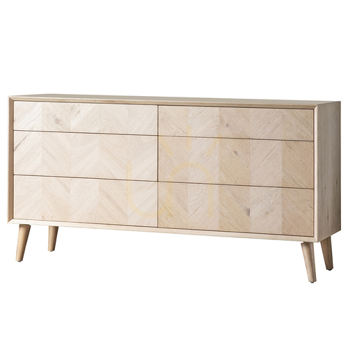 Check Chest of Drawers Gallery Direct Milano 6 Drawer Oak 134.5cm