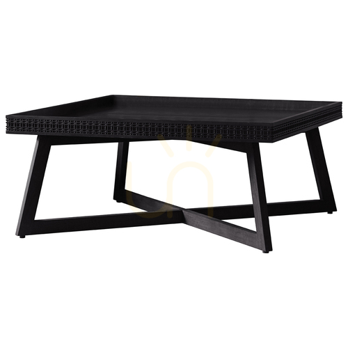Check Coffee Table Gallery Direct Boho Boutique Black Mango Wood 90x90cm