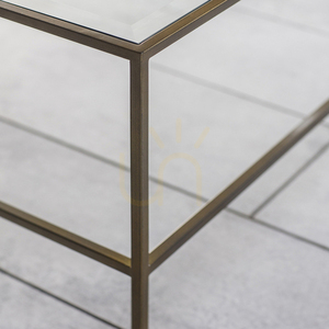 Coffee Table Gallery Direct Rothbury Bronze Glass Metal 120x65x40cm small 2