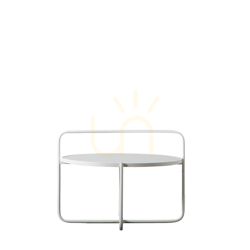 Check Coffee Table Gallery Direct Fawley White Glass Iron MDF 65x65x50cm 5059413686931