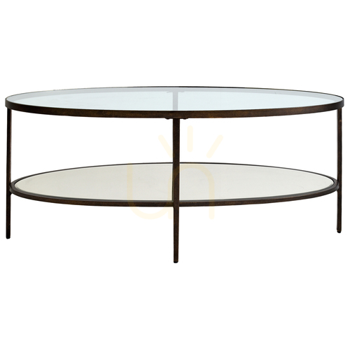 Check Coffee Table Gallery Direct Hudson Bronze Glass Metal 112 x 61 cm