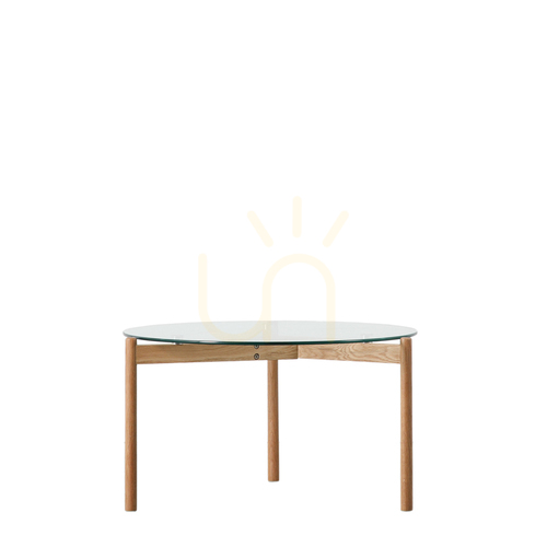 Check Coffee Table Gallery Direct Moran Oak Clear Glass 70x70x40cm