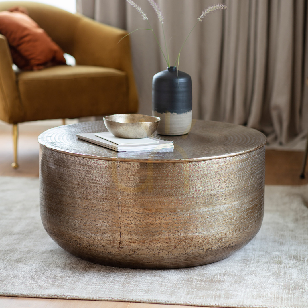 View Coffee Table Gallery Direct Ashta Antique Brass Metal 80cm 5056315930018 Coffee Table Gallery Direct Ashta Antique Brass Metal 80cm 5056315930018