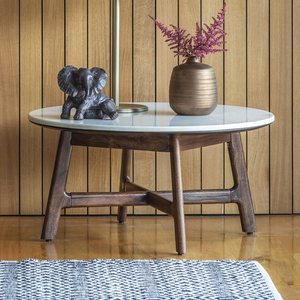 Coffee Table Gallery Direct Barcelona Round Dark Wood Marble 80cm 5056272006511 small 1