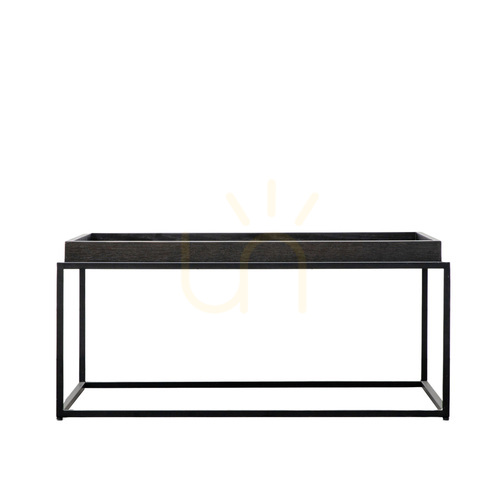 Check Coffee Table Gallery Direct Forden Tray Black Oak Veneer 90x60x40 cm