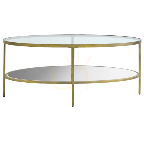 Check Coffee Table Gallery Direct Hudson Champagne Glass Metal 112x61x51cm