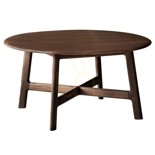 Check Coffee Table Gallery Direct Madrid Round Solid Walnut 80cm 5059413121814
