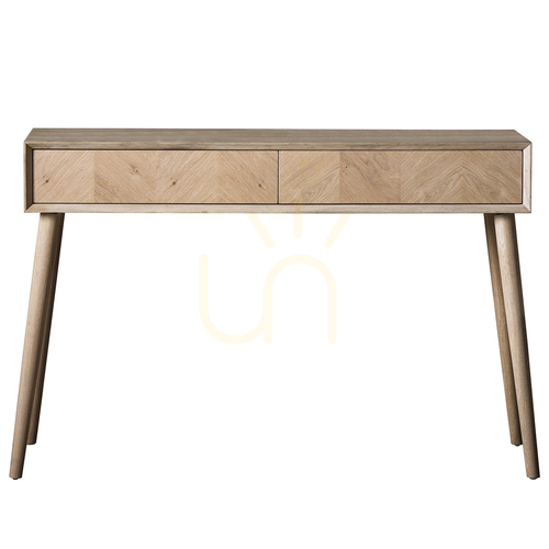 Check Console Table Gallery Direct Milano 2 Drawer Oak 120cm